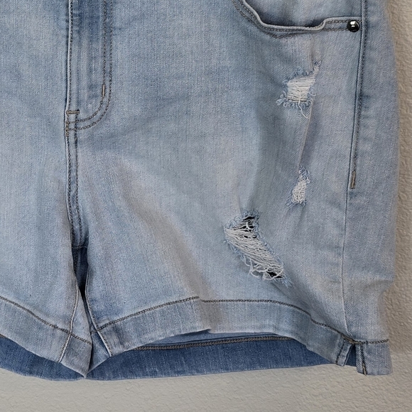 Lane Bryant Blue Denim Jeans Shorts High Rise Waist Womens Plus Size 16 - Picture 3 of 12